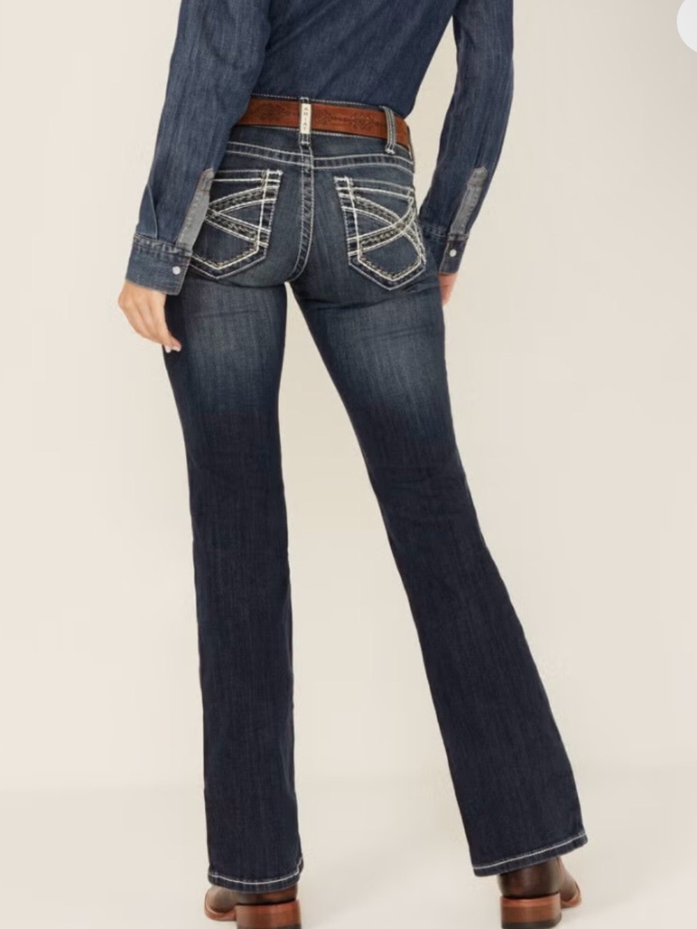 ARIAT WOMEN'S MID RISE BOOT CUT REAL RIDING JEANS size 31R